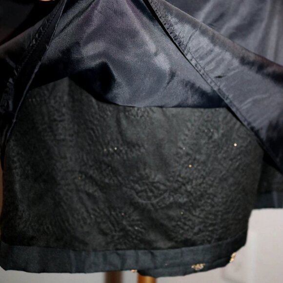 Y2K 80s Beaded Sequin Cocktail Miniskirt, Black & Gold Party Miniskirt - Picture 16 of 16